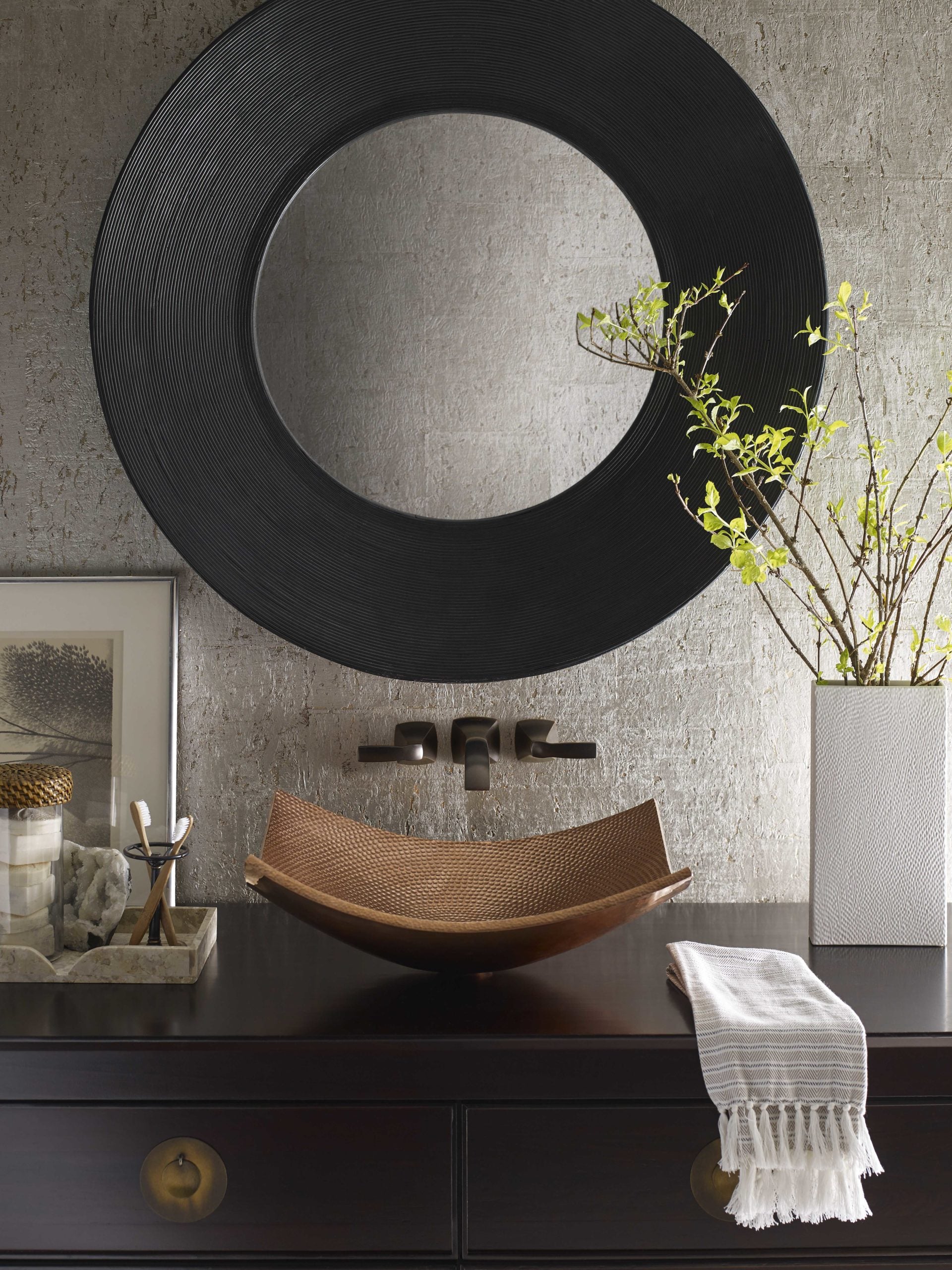 rose gold hammered sink