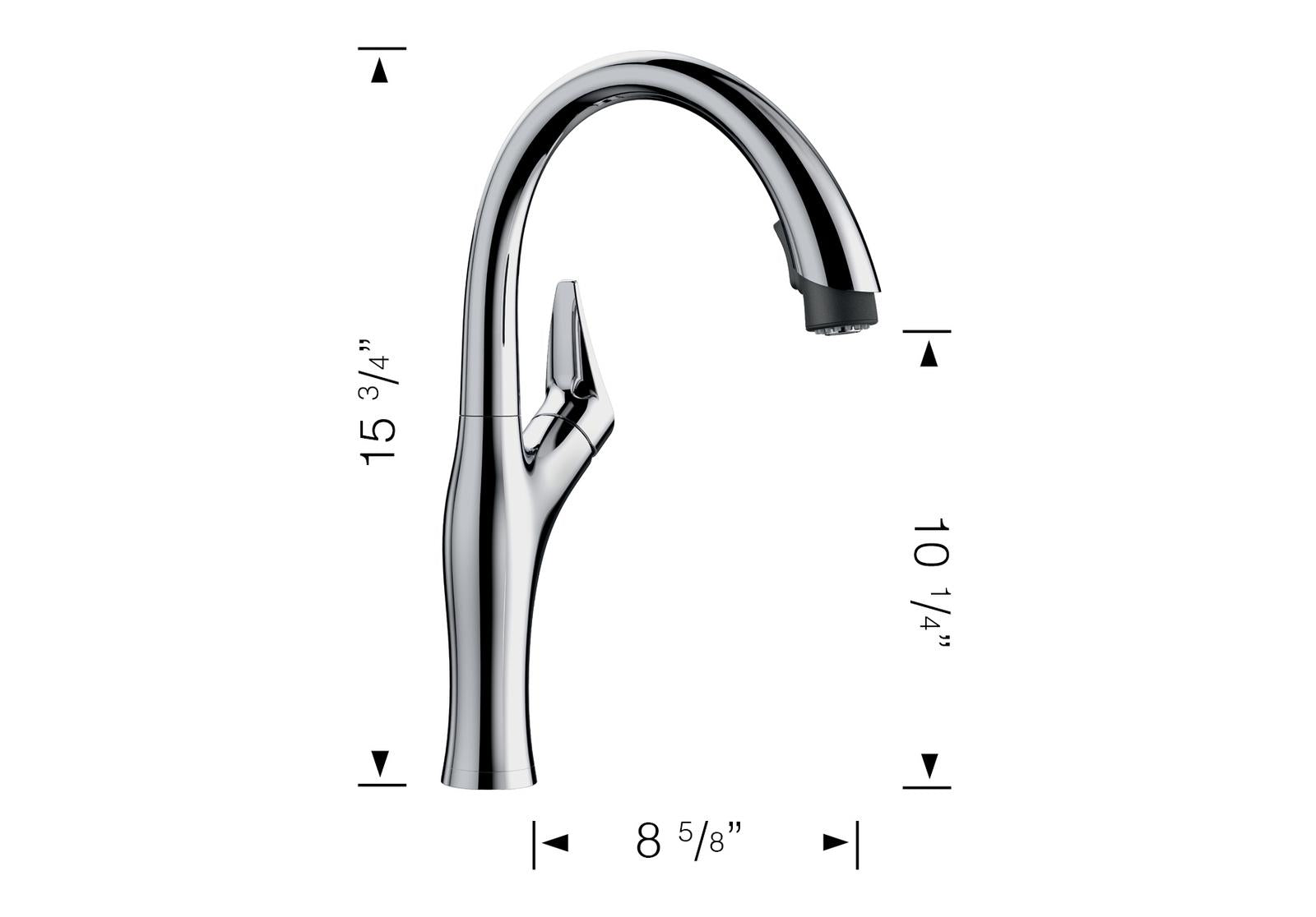 pvd steel/soft white faucet