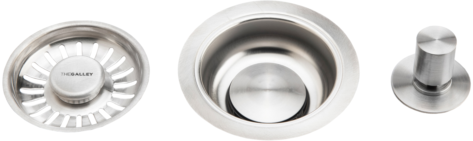 The Galley Automatic Strainer Basket 3-1/2" with Remote Pop-up and 27-1/2" Cable by The Galley