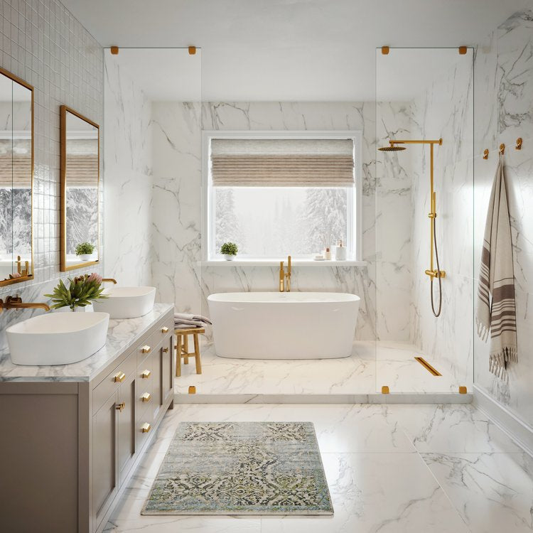 white freestanding bathtub