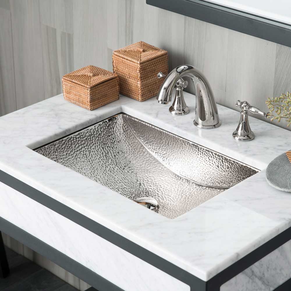 polished nickel bathroom sink
