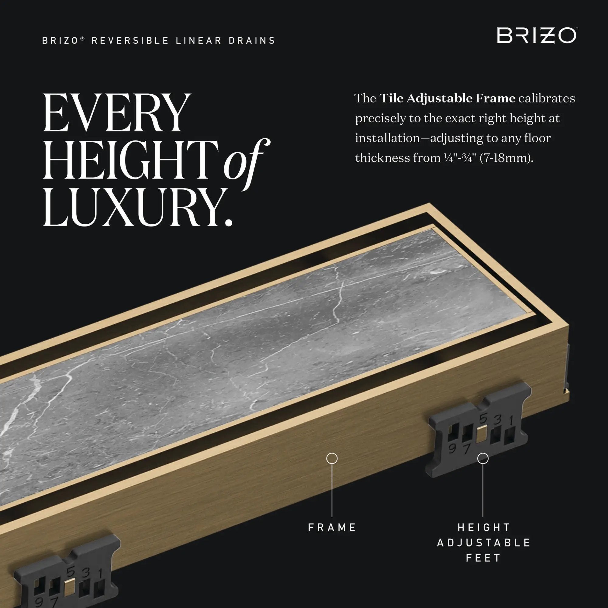 luxe gold shower drain