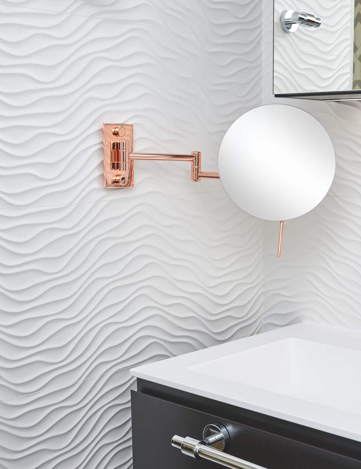 polished copper patina mirror