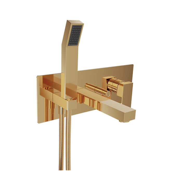 Baril Rec Wall Mounted Tub Faucet with Hand Shower
