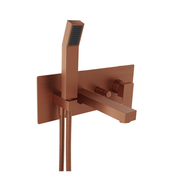 Baril Rec Wall Mounted Tub Faucet with Hand Shower