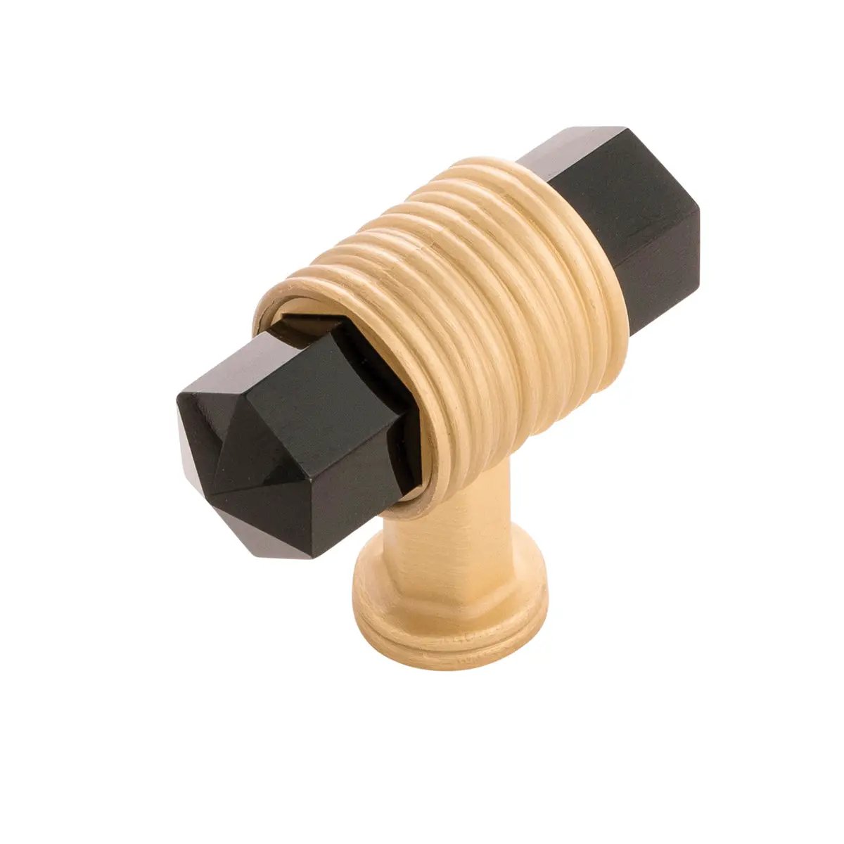 brushed golden brass knob