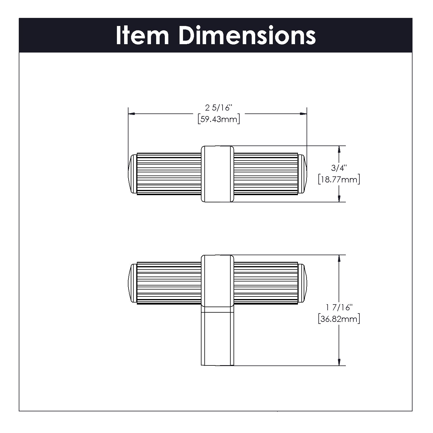 brushed golden brass t-knob
