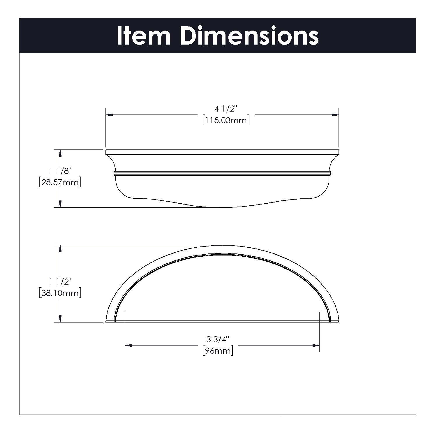 polished nickel cup pull