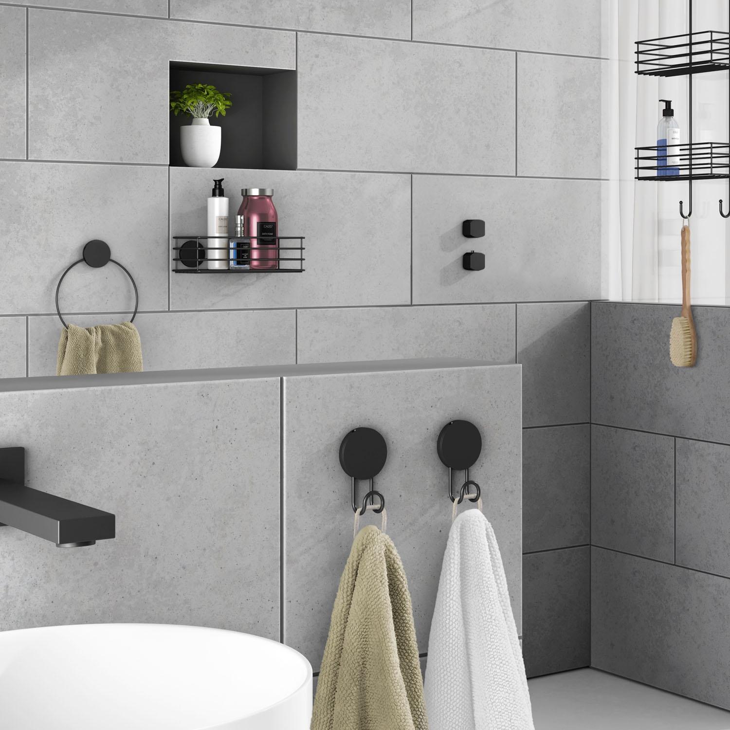 Black chromed stainless steel shower basket