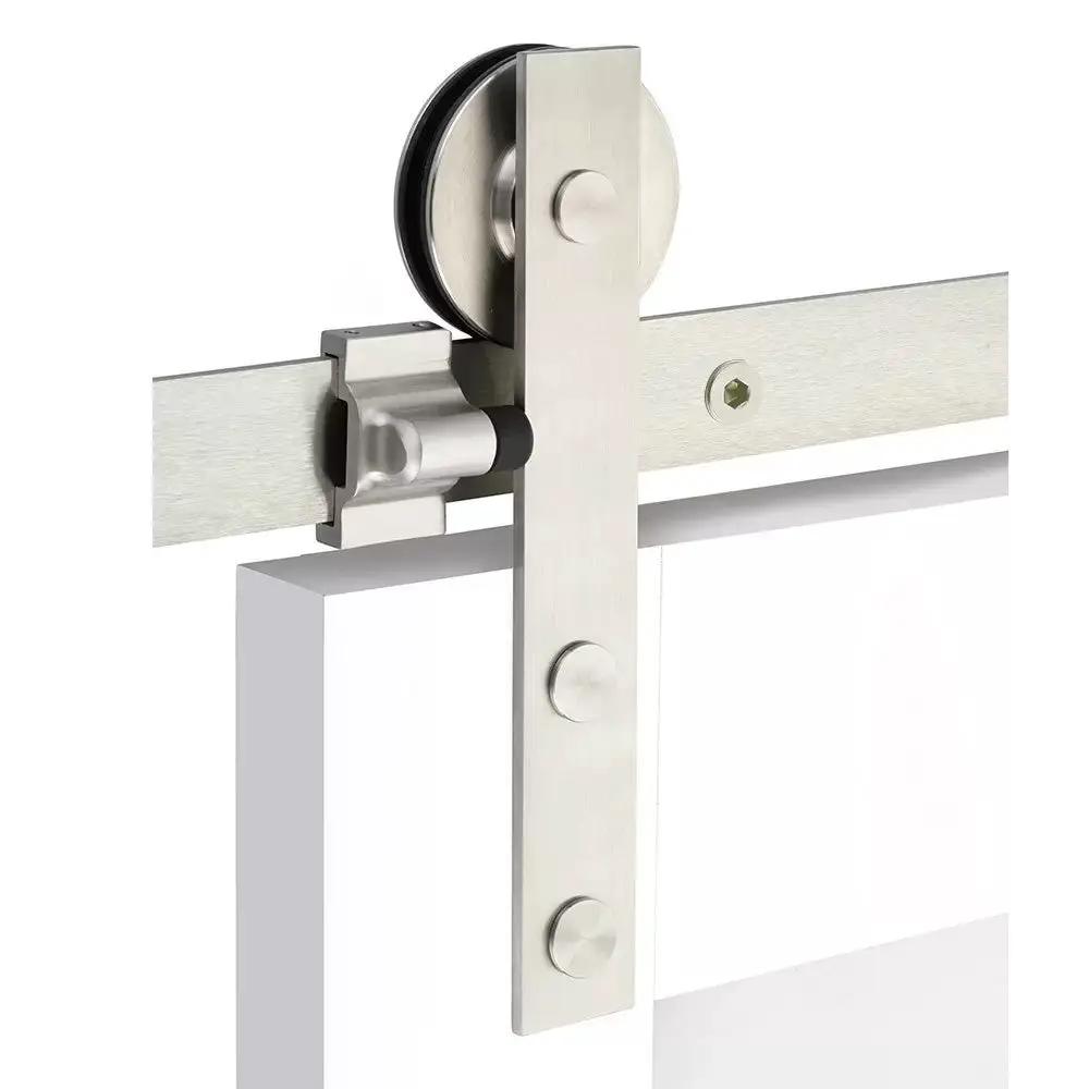 brushed stainless steel face mount track