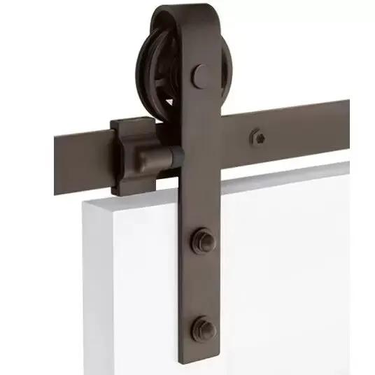 Emtek Classic Face Mount Track with Spoked Wheel and Classic Fastener by Emtek