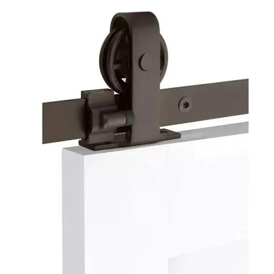 Emtek Classic Top Mount Track with Spoked Wheel and Flat Fastener by Emtek