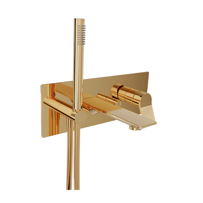 Baril Profile Wall Mounted Tub Faucet with Hand Shower