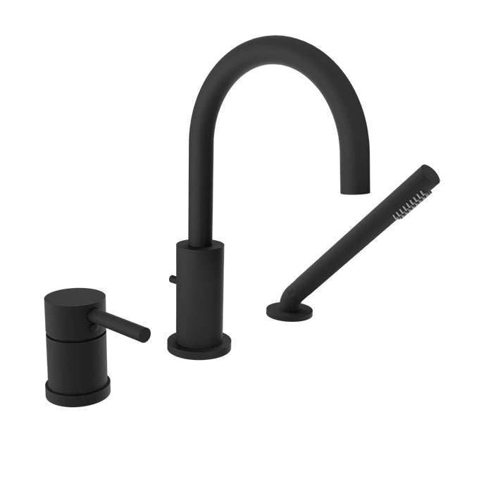 Baril Zip 3-Piece Deck Mount Tub Filler with Hand Shower