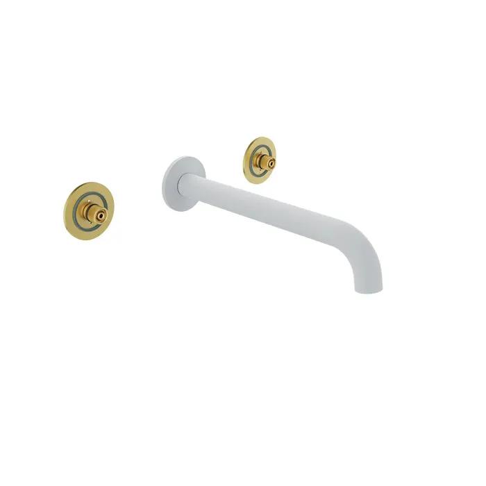 Baril Air Wall Mounted 8 inch C/C Lavatory Faucet - Drain Not Included (Without Handle) by Baril