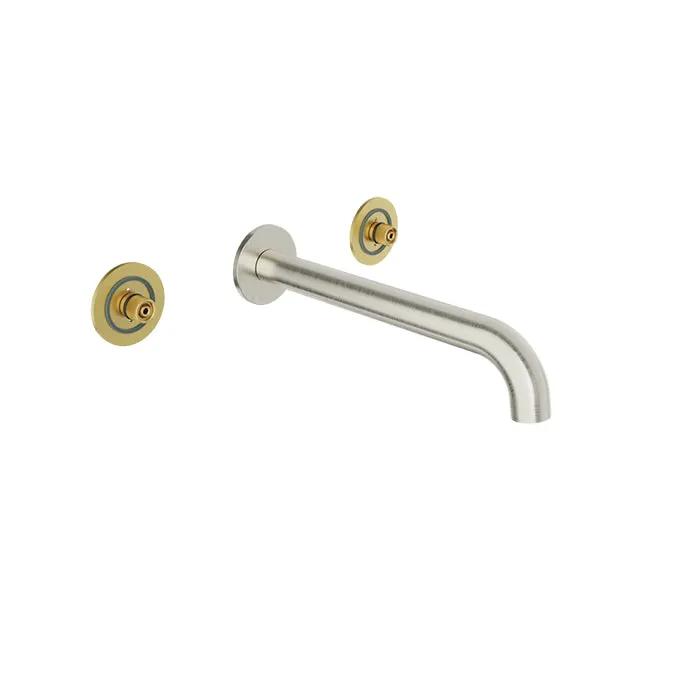 Baril Air Wall Mounted 8 inch C/C Lavatory Faucet - Drain Not Included (Without Handle) by Baril