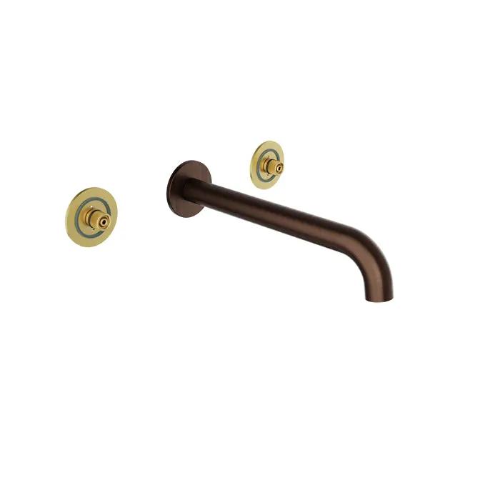 Baril Air Wall Mounted 8 inch C/C Lavatory Faucet - Drain Not Included (Without Handle) by Baril