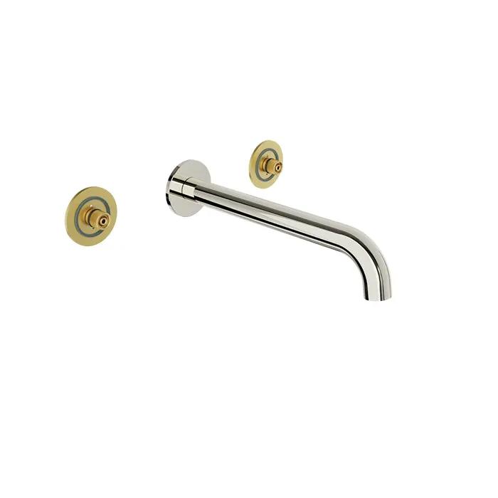 Baril Air Wall Mounted 8 inch C/C Lavatory Faucet - Drain Not Included (Without Handle) by Baril