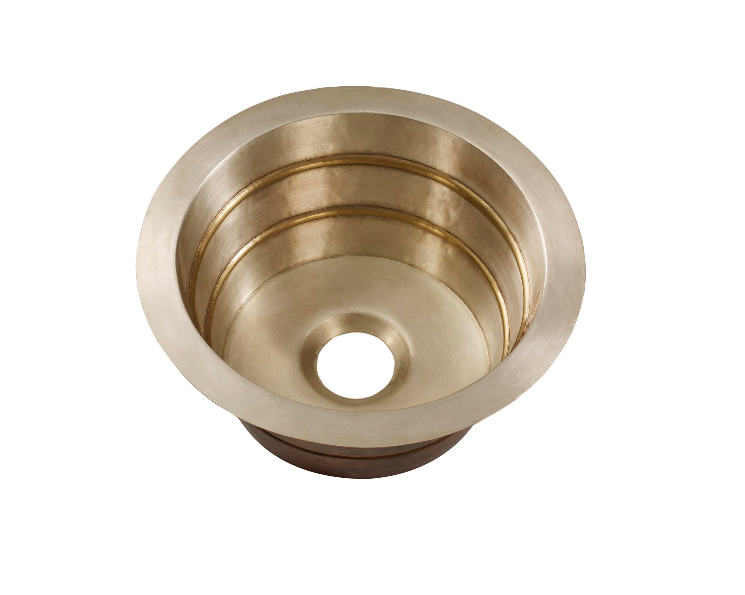 satin brass and burnished nickel smooth sink