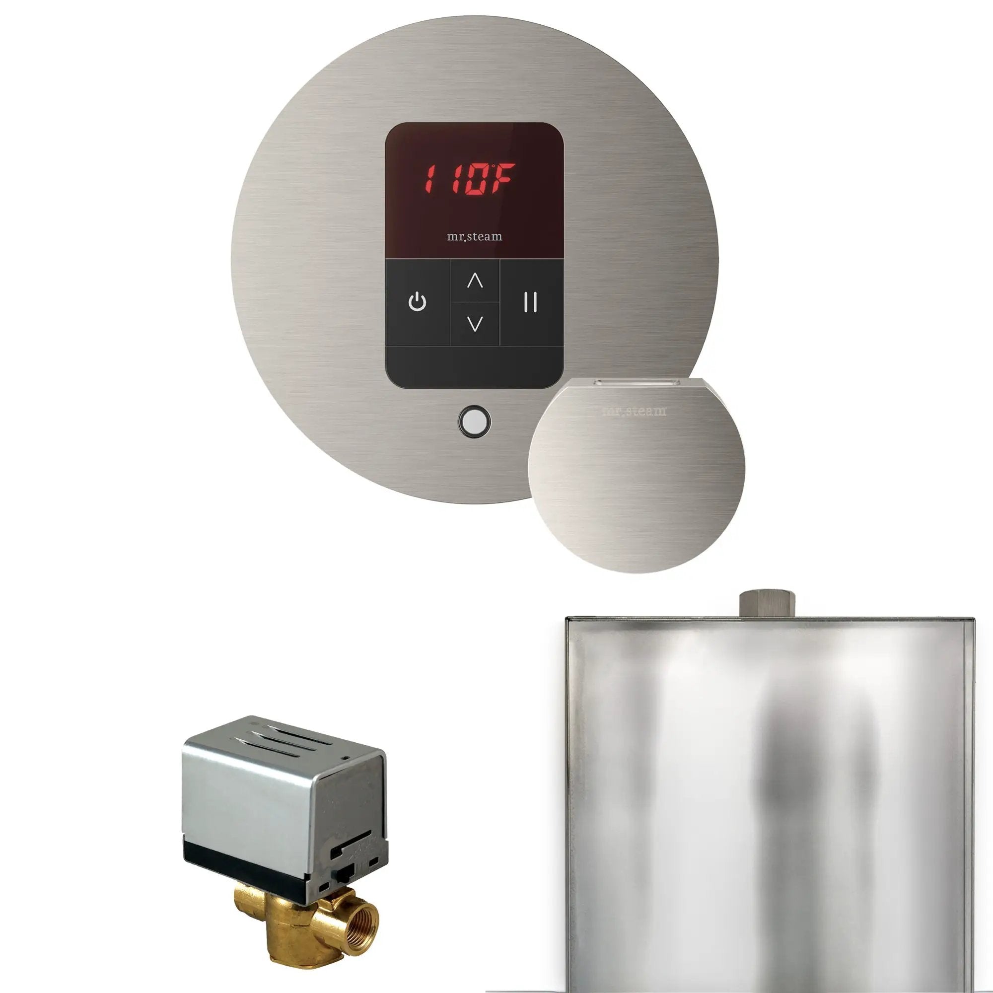 Mr Steam Basic Butler Steam Shower Control Package with Round iTempo Control and Steamhead by Mr Steam