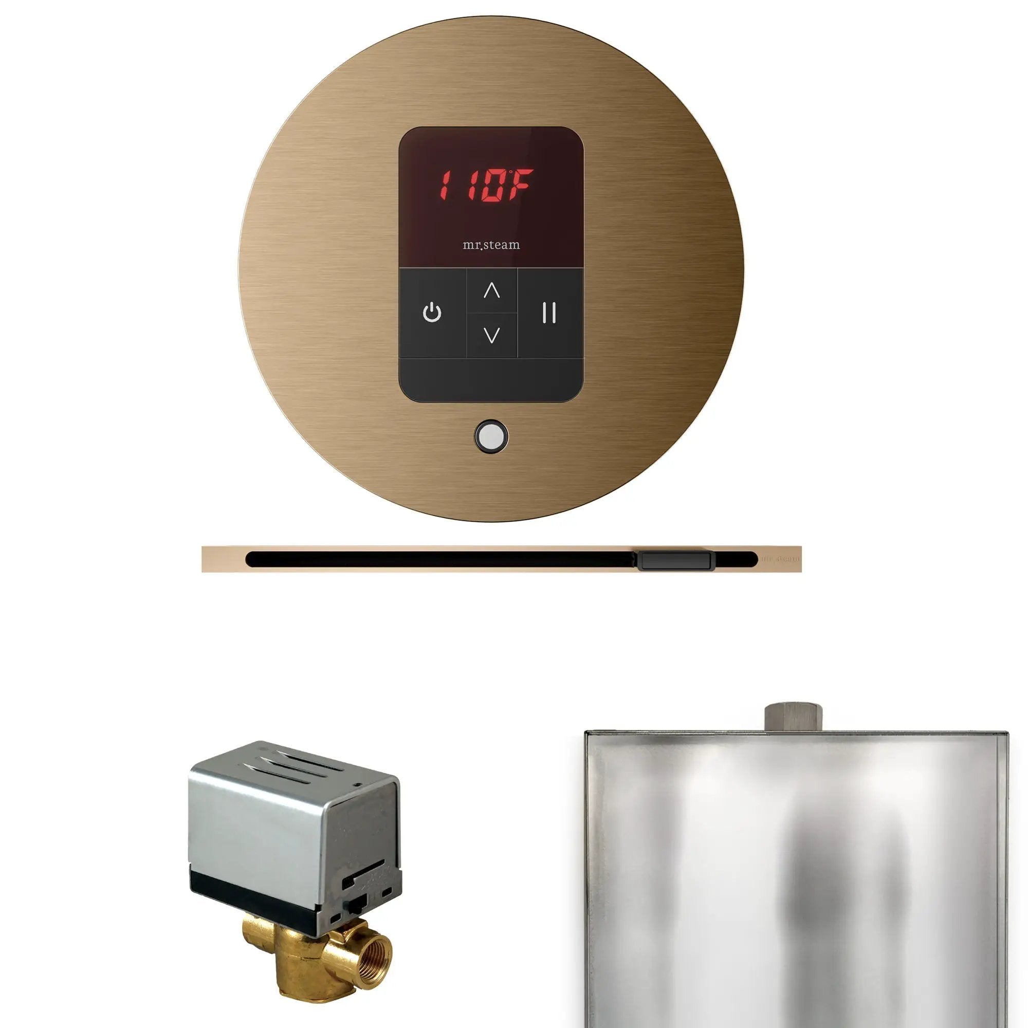 Mr Steam Basic Butler Steam Shower Control Package with Round iTempo Control and Linear Steamhead by Mr Steam