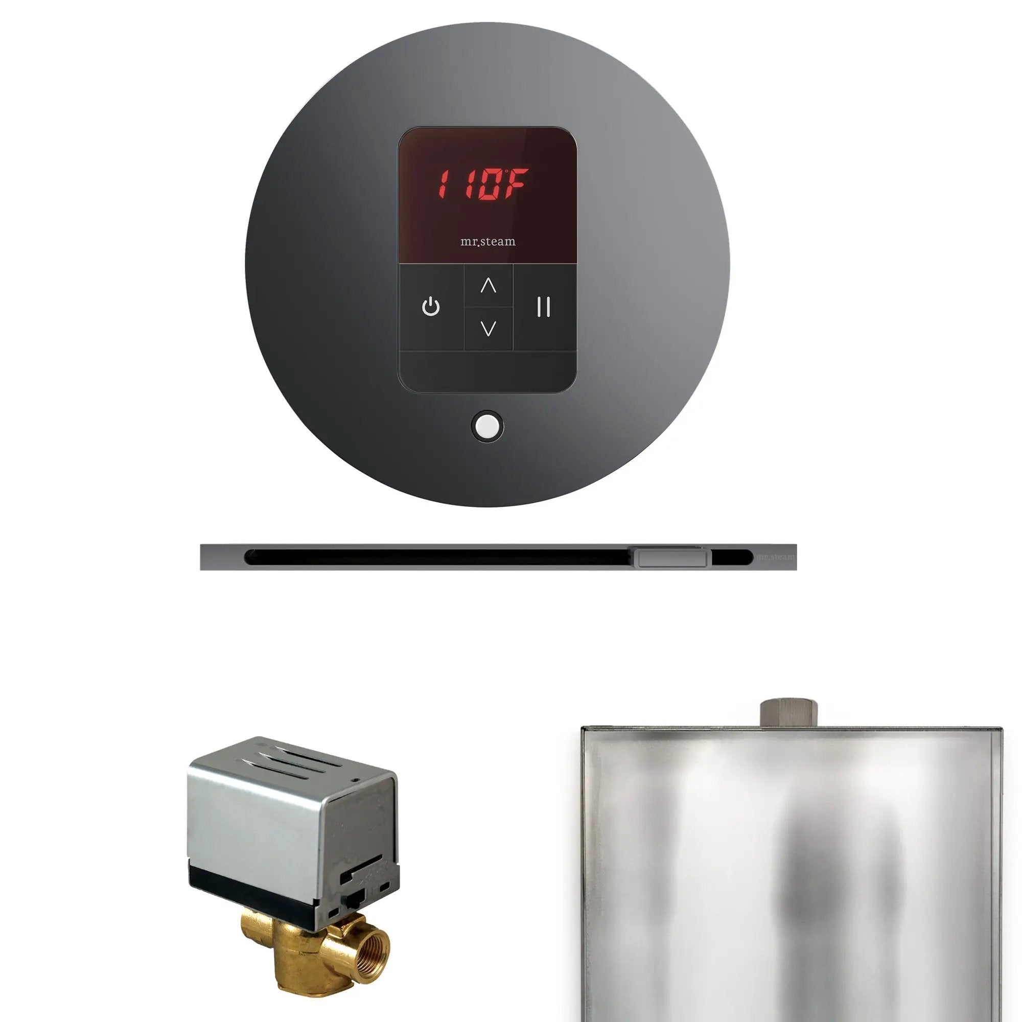 Mr Steam Basic Butler Steam Shower Control Package with Round iTempo Control and Linear Steamhead by Mr Steam