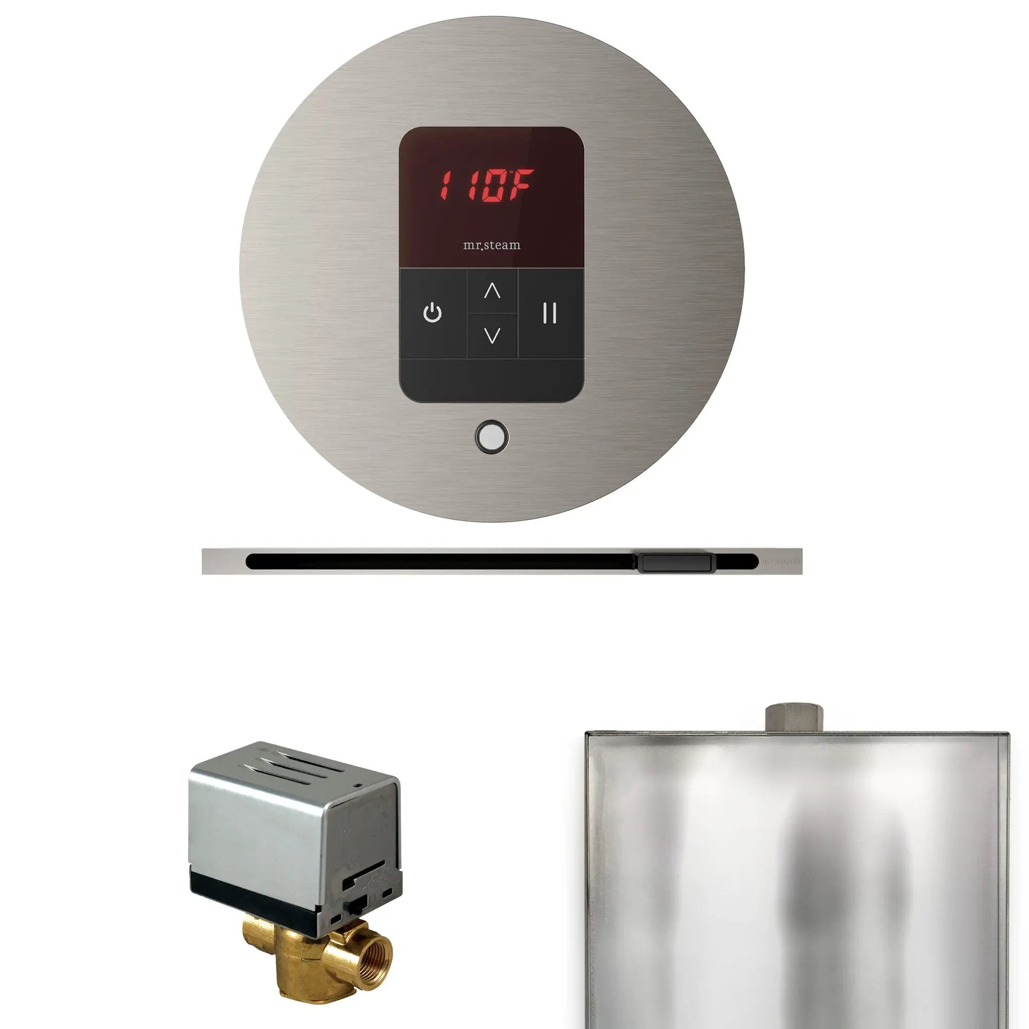 Mr Steam Basic Butler Steam Shower Control Package with Round iTempo Control and Linear Steamhead by Mr Steam