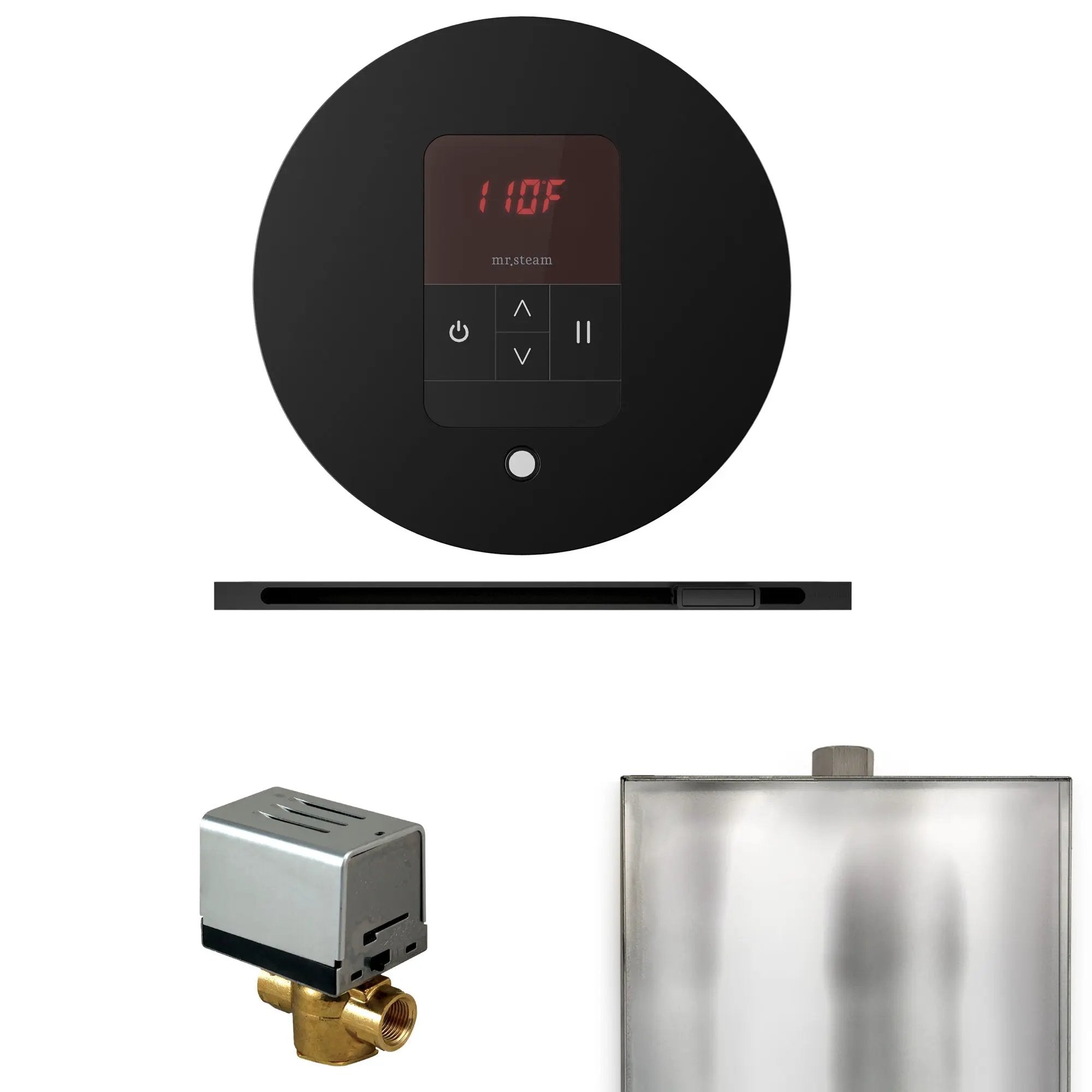 Mr Steam Basic Butler Steam Shower Control Package with Round iTempo Control and Linear Steamhead by Mr Steam