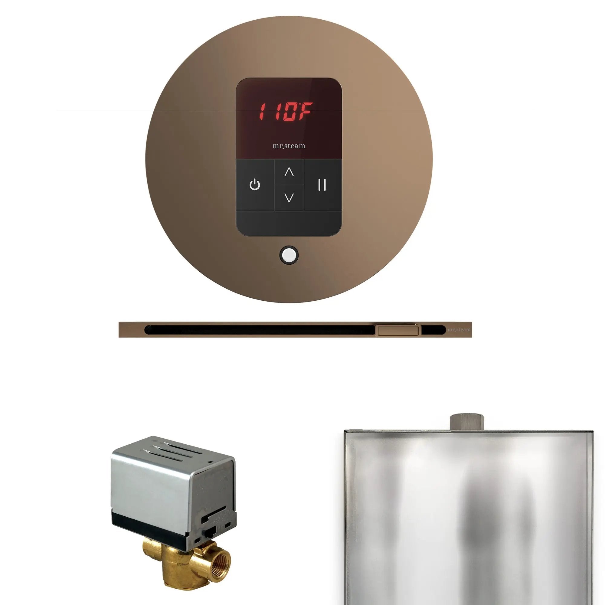 Mr Steam Basic Butler Steam Shower Control Package with Round iTempo Control and Linear Steamhead by Mr Steam