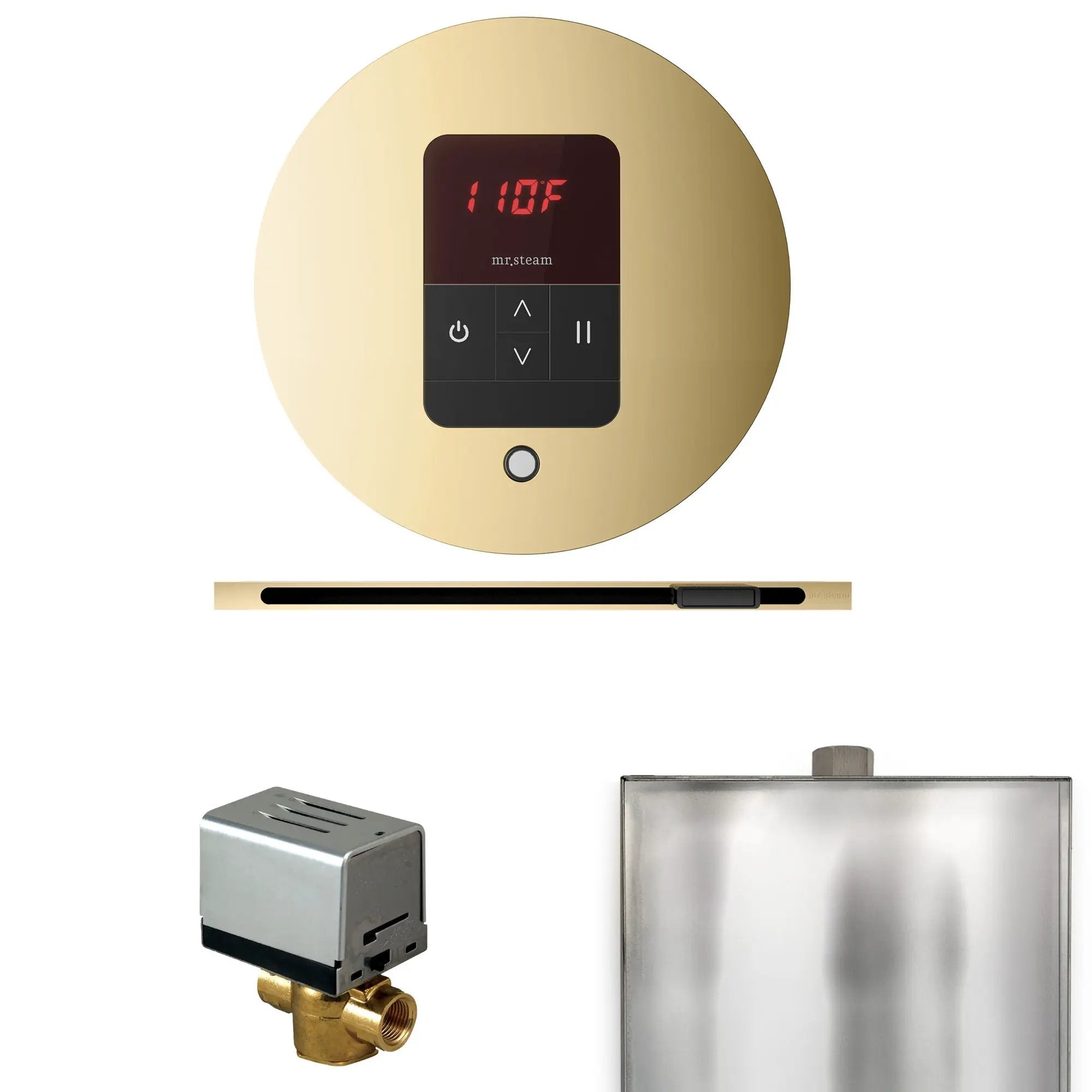 Mr Steam Basic Butler Steam Shower Control Package with Round iTempo Control and Linear Steamhead by Mr Steam