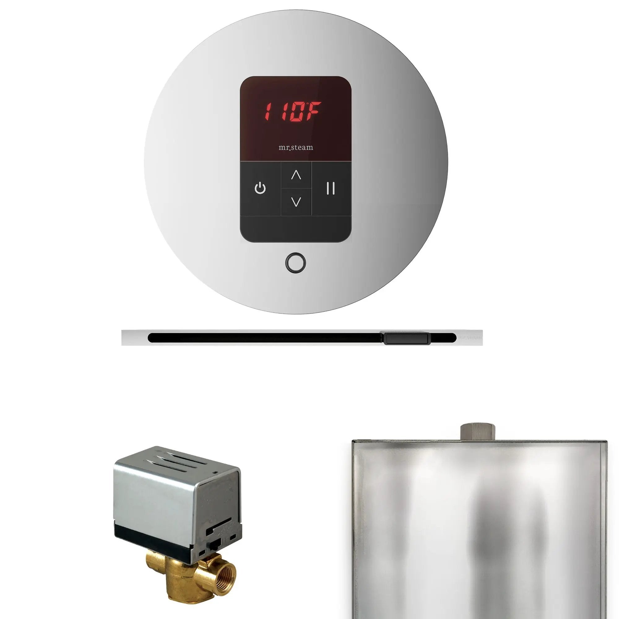 Mr Steam Basic Butler Steam Shower Control Package with Round iTempo Control and Linear Steamhead by Mr Steam