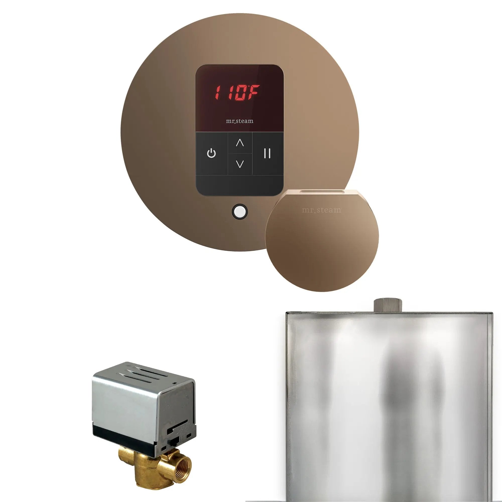 Mr Steam Basic Butler Steam Shower Control Package with Round iTempo Control and Steamhead by Mr Steam