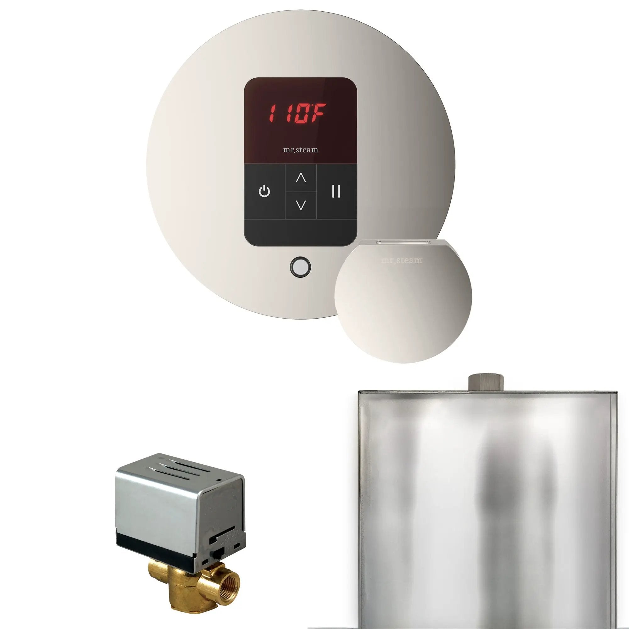 Mr Steam Basic Butler Steam Shower Control Package with Round iTempo Control and Steamhead by Mr Steam