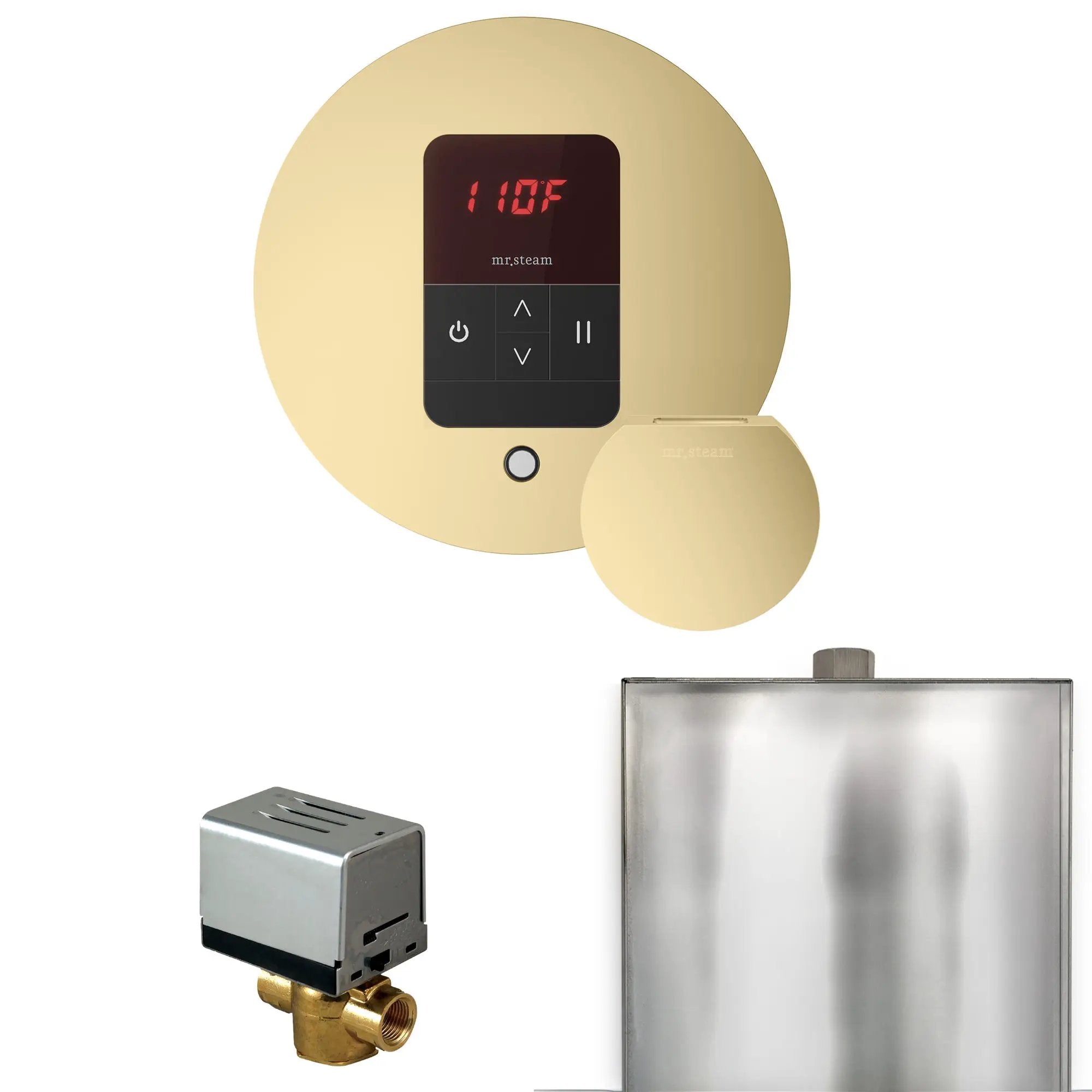 Mr Steam Basic Butler Steam Shower Control Package with Round iTempo Control and Steamhead by Mr Steam