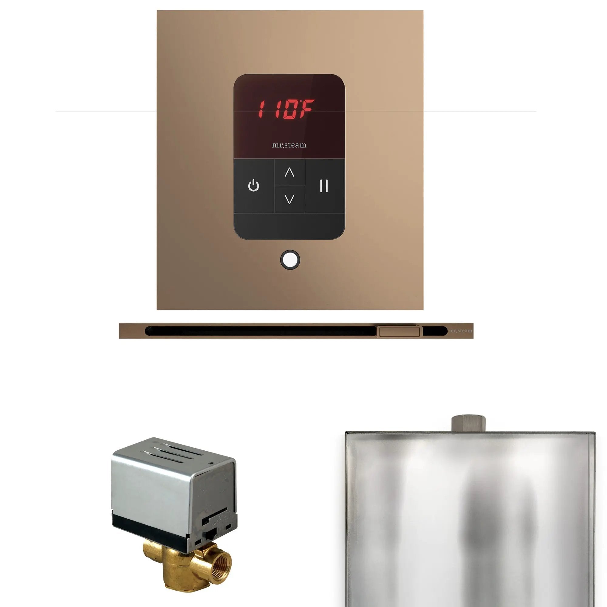 Mr Steam Basic Butler Steam Shower Control Package with Square iTempo Control and Linear Steamhead by Mr Steam