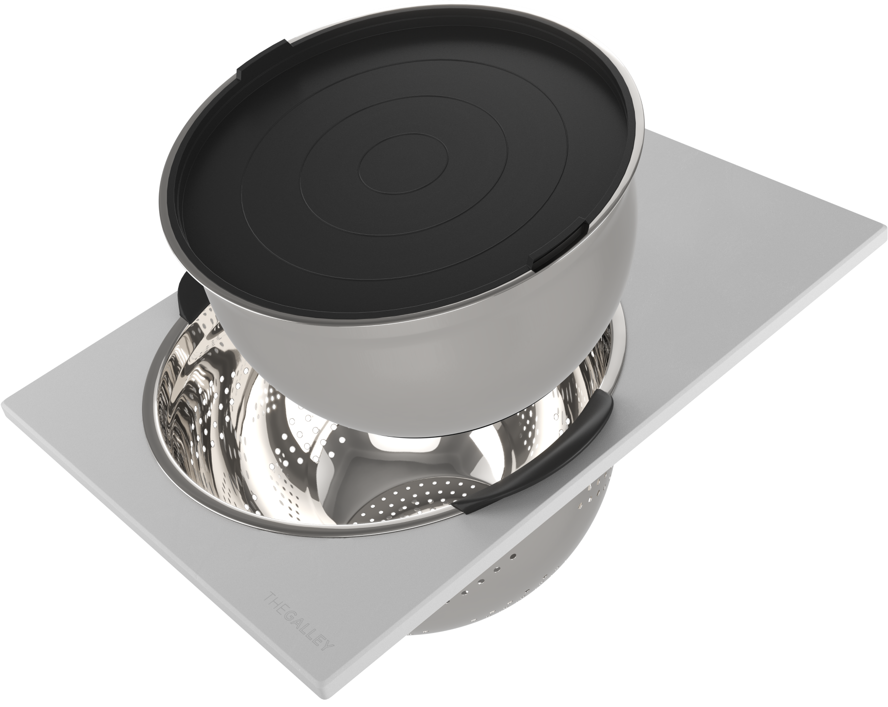 The Galley Mixing Bowl 11", Colander 11" and Lower Tier Platform Set