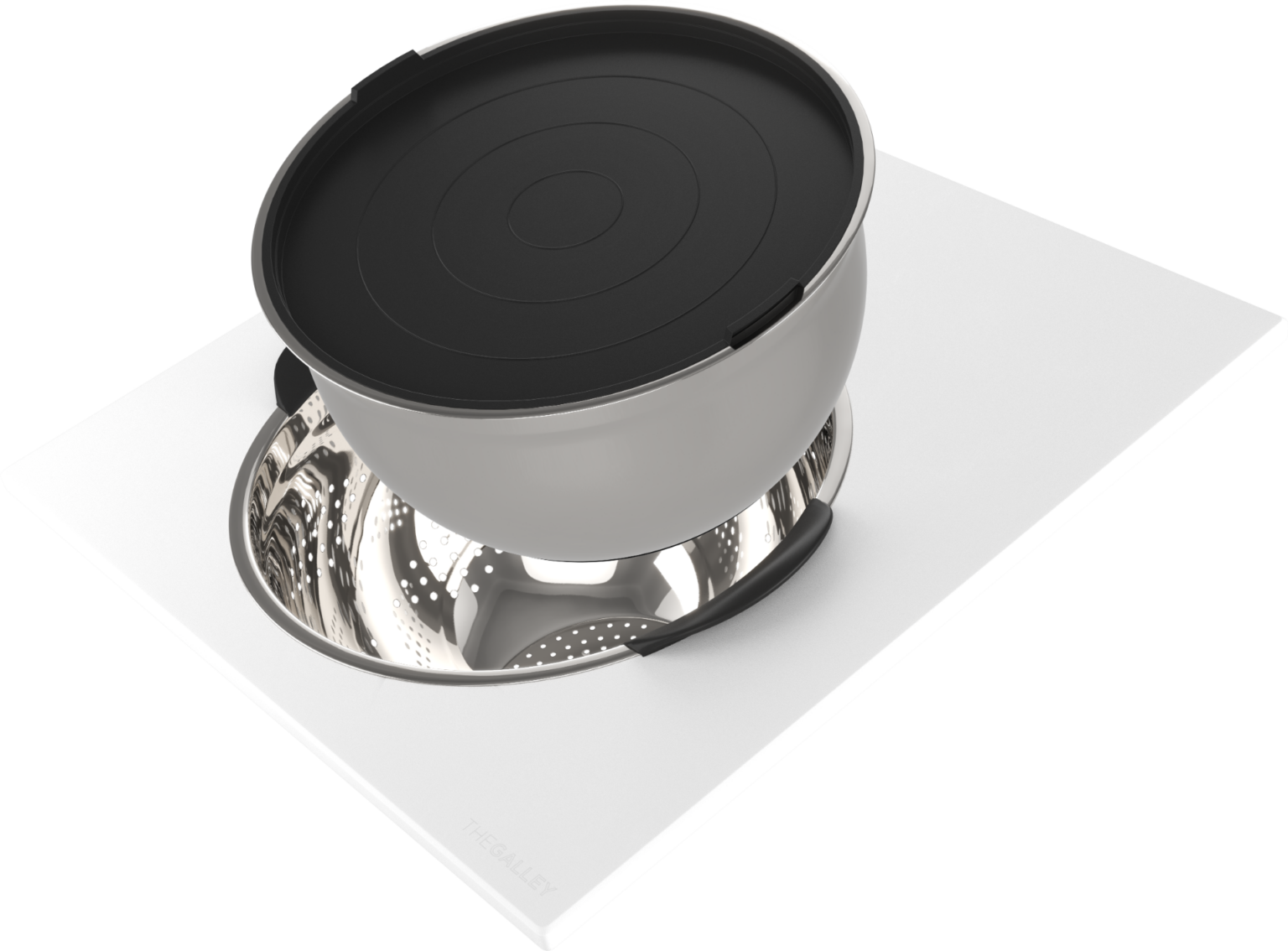 The Galley Mixing Bowl 11" and Colander 11", Dual Tier Platform 17" x 18" Set by The Galley