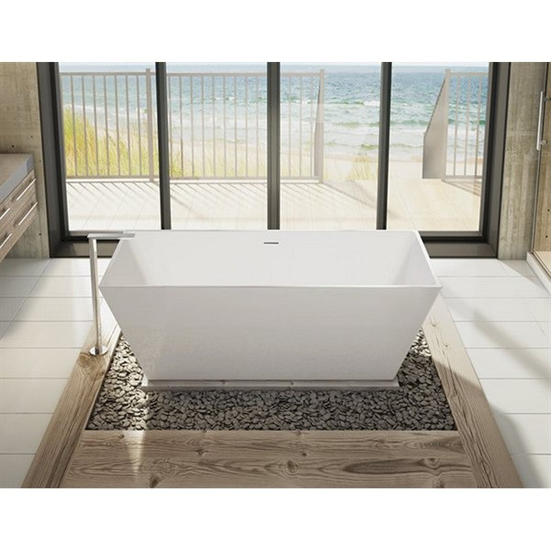 Fleurco Aria Stone 68 3/4" x 29 1/2" x 23" Calando Grande Freestanding Bathtub - White