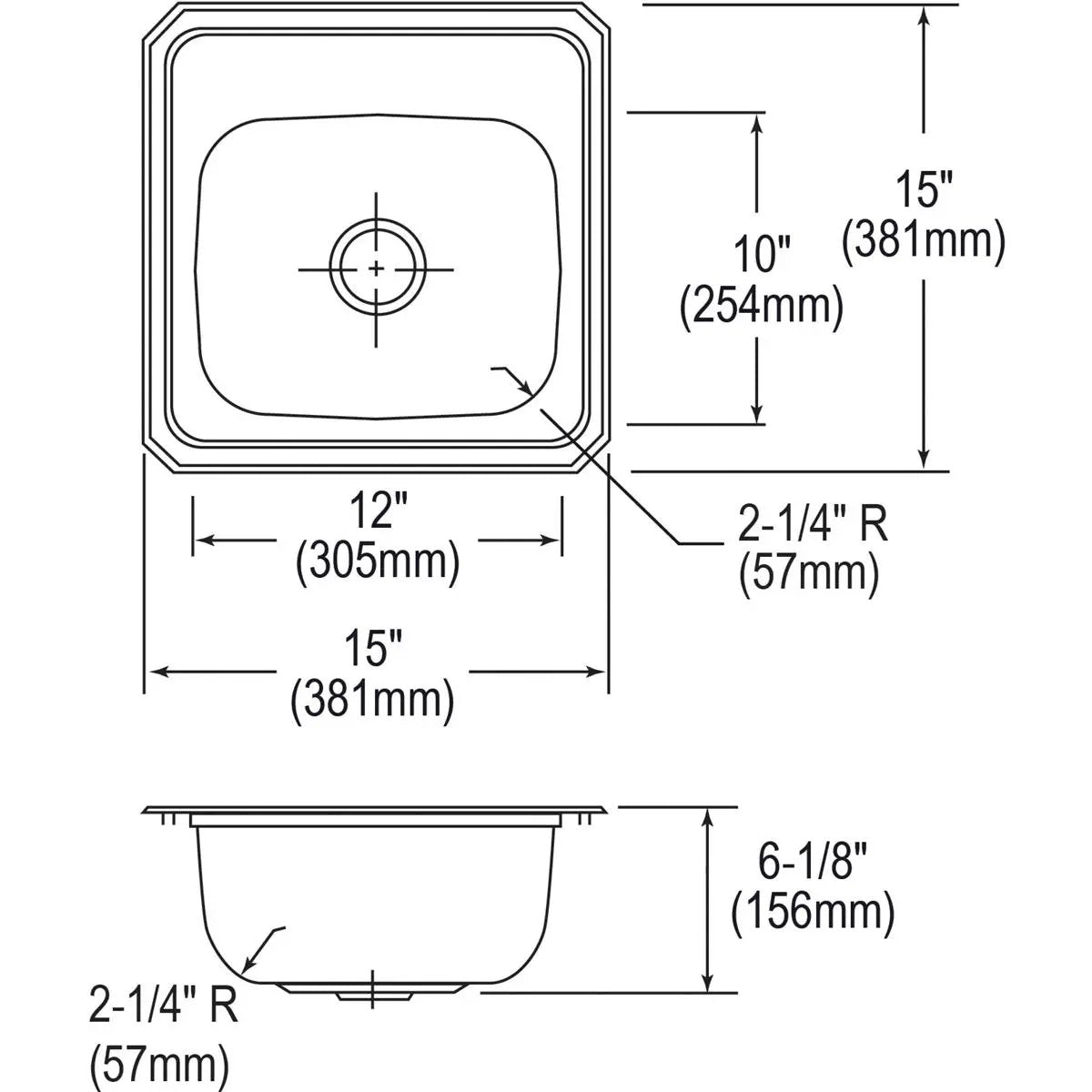 brushed satin drop-in bar sink