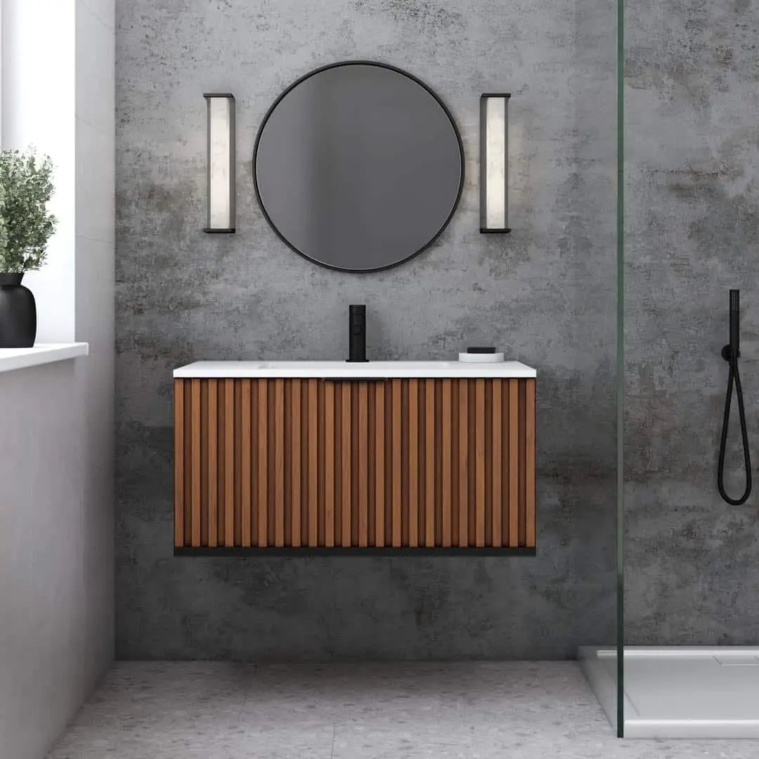 white quartz vanity