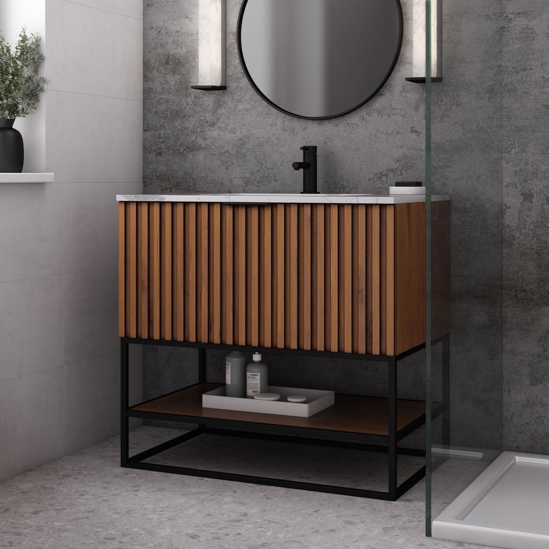 carrara marble vanity