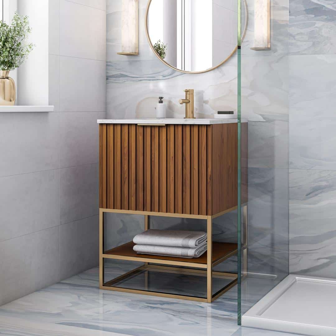carrara marble vanity