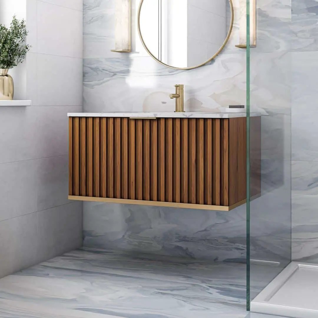 carrara marble vanity