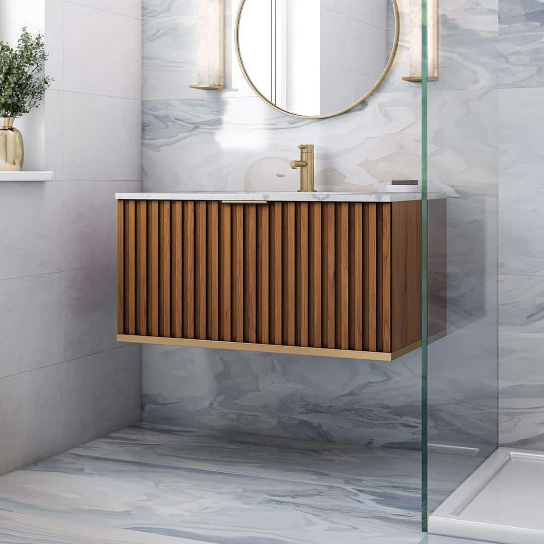 carrara marble vanity