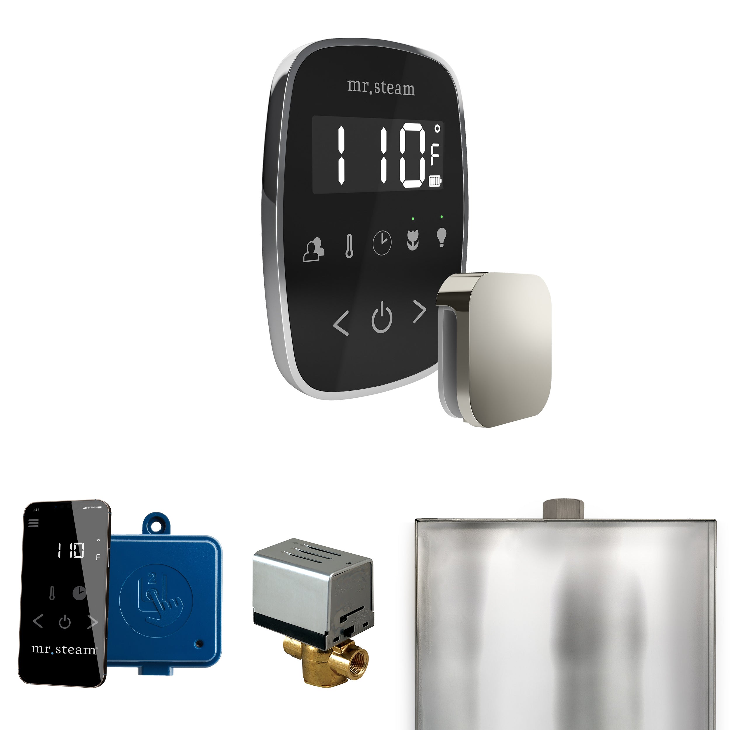 black - polished chrome control package