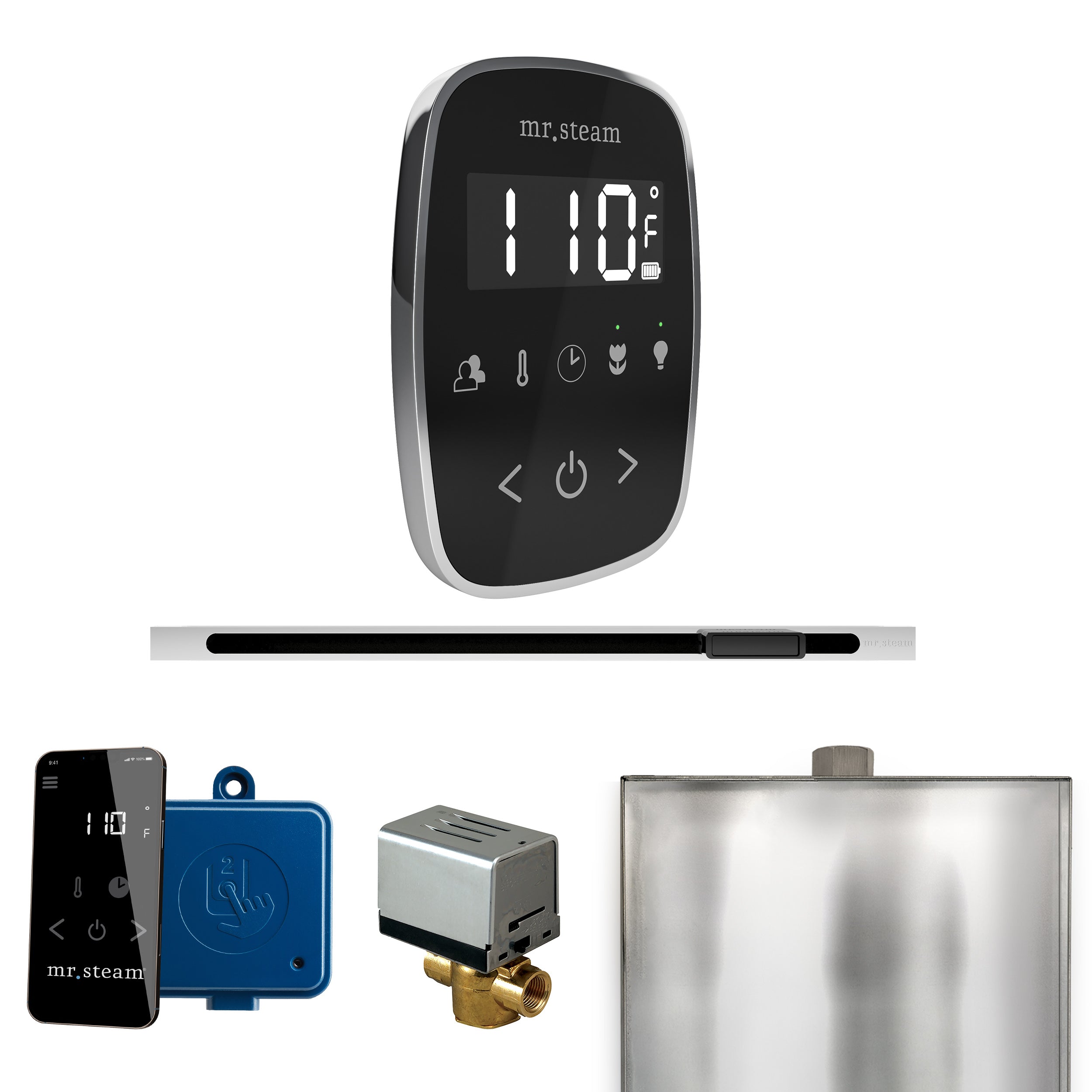 black - polished chrome control package