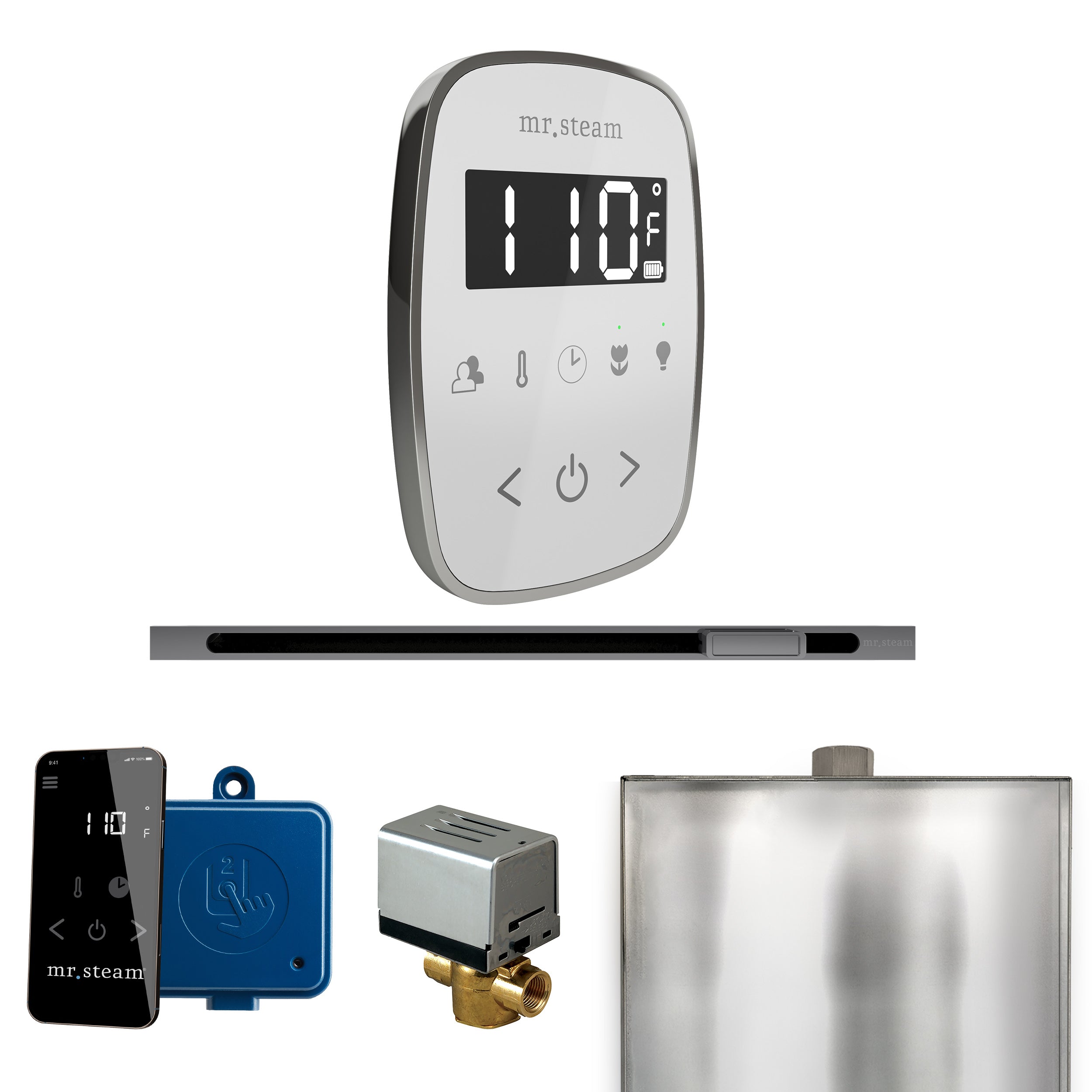 Mr Steam ButlerFlex Steam Shower Control Package with TempoFlex Control and Linear Steamhead