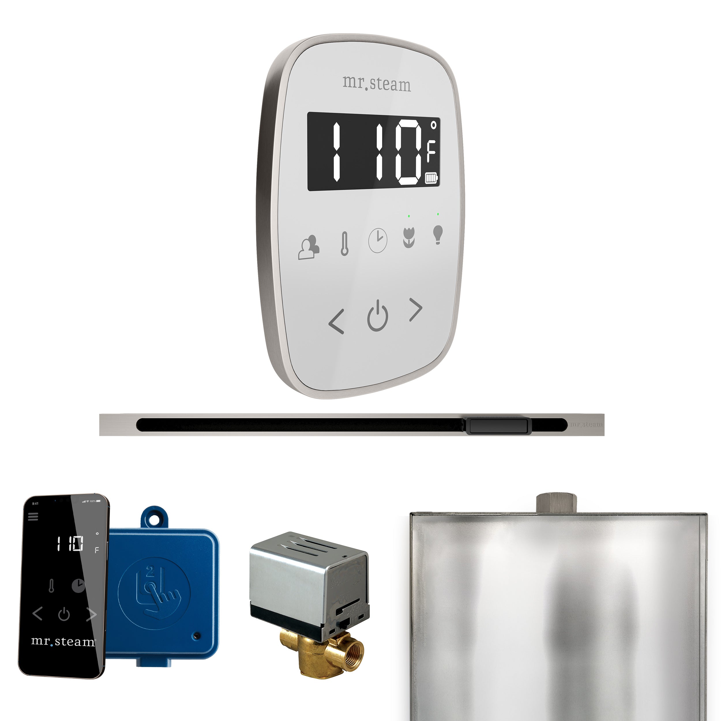 Mr Steam ButlerFlex Steam Shower Control Package with TempoFlex Control and Linear Steamhead