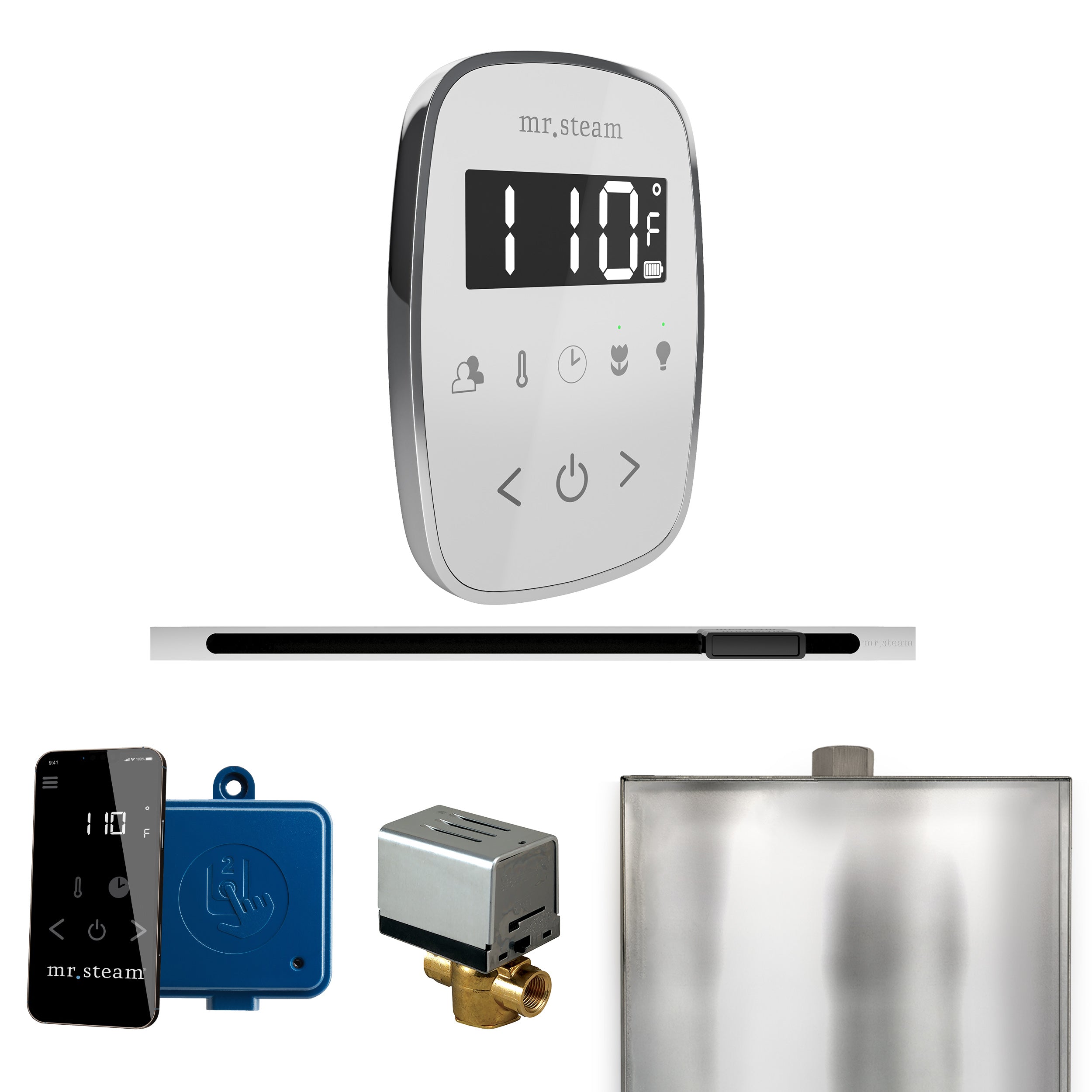 Mr Steam ButlerFlex Steam Shower Control Package with TempoFlex Control and Linear Steamhead