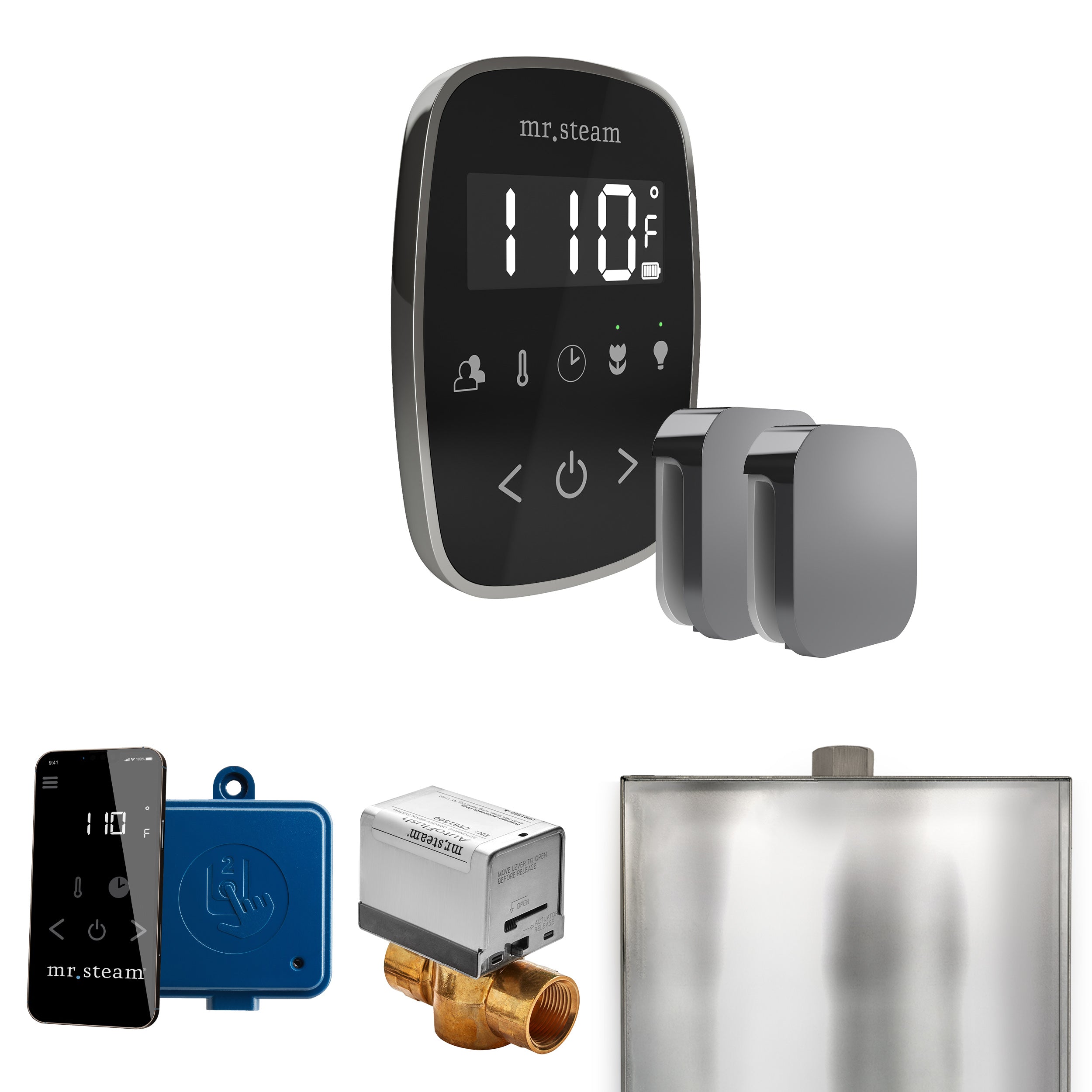 Mr Steam ButlerFlex Max Steam Shower Control Package with TempoFlex Control and Steamhead